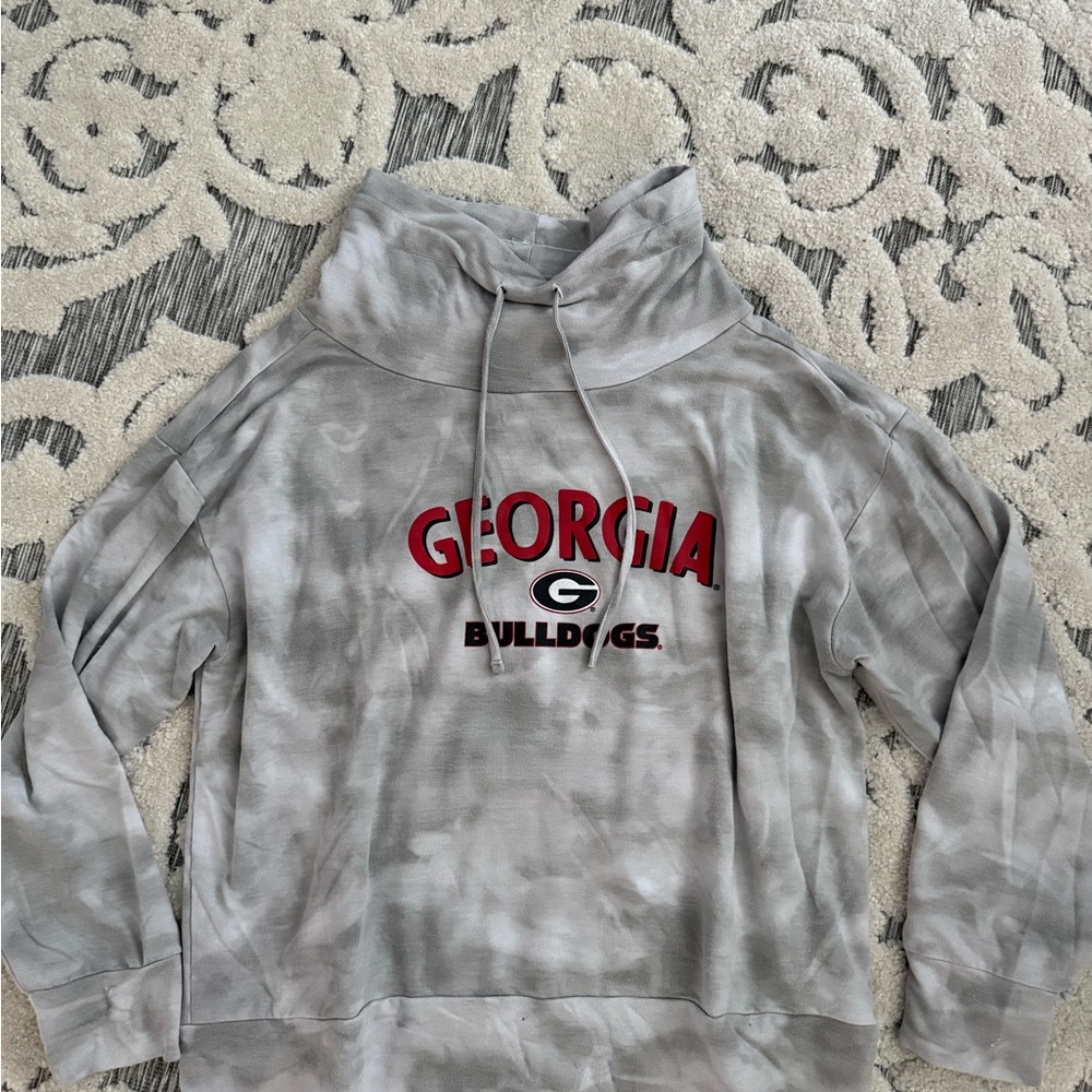 Georgia Bulldogs Gray Tie-Dye Hoodie